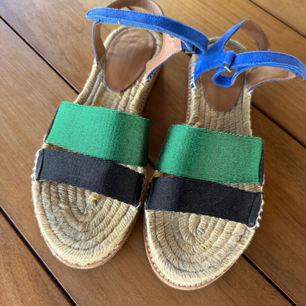 Emporio Armani Green and Black Sandals